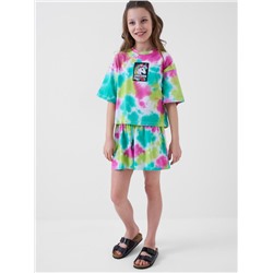 Комплект трикотажный для девочек: фуфайка (футболка), шорты