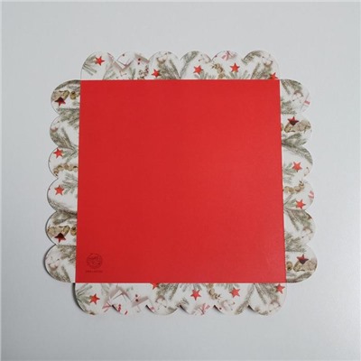 Коробка для кондитерских изделий с пластиковой крышкой «С Новым годом!», 21×21×3 см