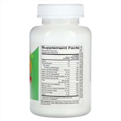 California Gold Nutrition, Поливитамины для детей в жевательных таблетках, без желатина, с ягодным и фруктовым вкусами, 60 жевательных таблеток