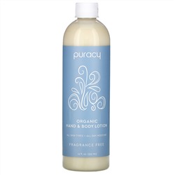 Puracy, Organic Hand & Body Lotion, Fragrance Free, 12 fl oz (355 ml)