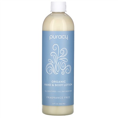 Puracy, Organic Hand & Body Lotion, Fragrance Free, 12 fl oz (355 ml)