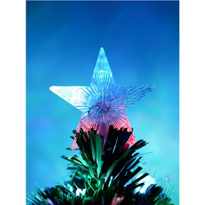 Ёлка светодиодная «Пушистая» 60 см, шарики, диаметр нижнего яруса 36 см, 55 ПВХ веток, мигание, свечение мульти