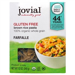 Jovial, Органическая паста (макаронные изделия) из коричневого риса, фарфалле, 12 унций (340 г)