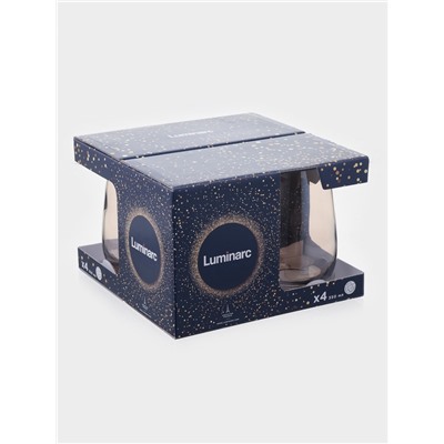 Стаканы Luminarc «Золотой мёд», 350 мл, набор 4 шт., стекло, золотистые