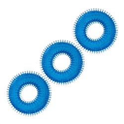 Комплект из трех голубых колец для эрекции 3-Pack Ultra-Stim Stretch Cock Rings