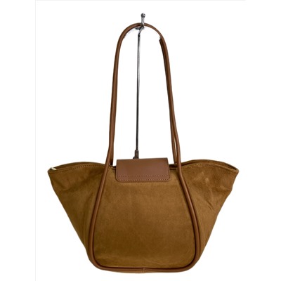 Женская сумка из искусственной замши, цвет рыже-коричневый