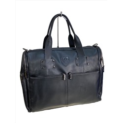 Багажная сумка из натуральной кожи, цвет черный