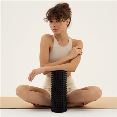 Ролик массажный Sangh, 33×12 см, цвет чёрный