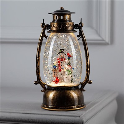 Светодиодная фигура «Два снеговика» 14×23.5×11 см, пластик, батарейки ААх3 (не в комплекте), USB, свечение тёплое белое