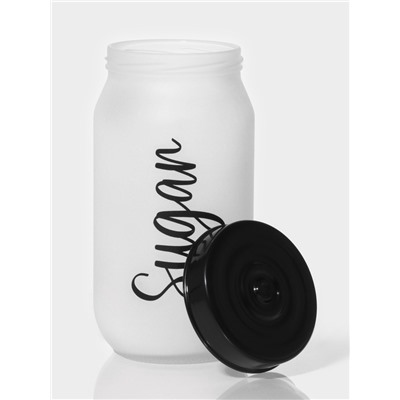 Банка для сыпучих продуктов Herevin Sugar, 1 л, стекло, белая