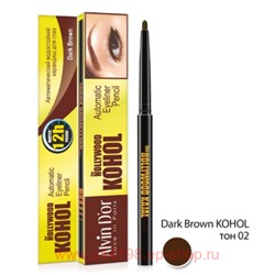 Alvin D`or Карандаш для глаз автоматический водостойкий Hollywood тон 02 dark brown P6-2
