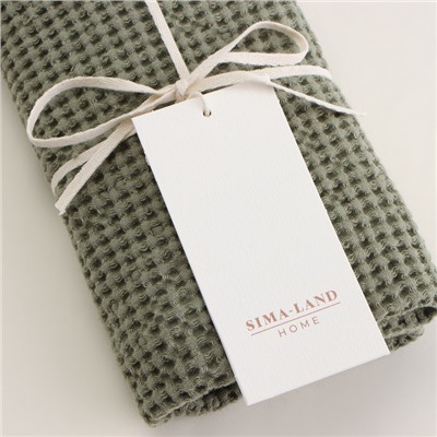 Полотенце вафельное SL HOME: Linen «Олива», 40×70 см, оливковое