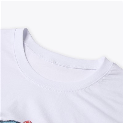 Пижама новогодняя женская (футболка, шорты) Tusi, белая, зелёная, размер 50