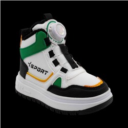 Кроссовки зимние на меху В7186-6 бело зеленые