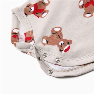 Боди детское «Крошка Я. Новогодние медвежата», рост 62-68 см