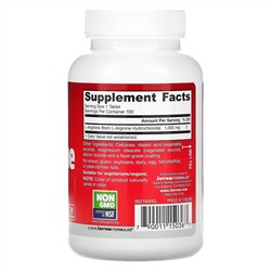 Jarrow Formulas, аргинин, 1000 мг, 100 таблеток