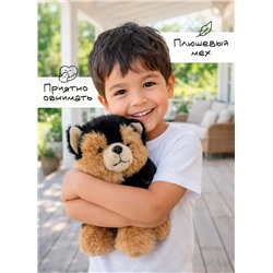 Мягкая плюшевая игрушка обнимашка собака 25 см, черная