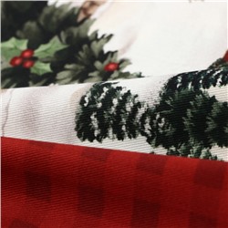 Дорожка на стол Этель «Лошадки» 30×70 см, 100% хлопок, саржа 190 г/м², бежевая/красная