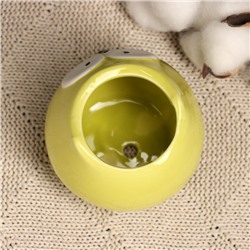 Декоративный горшок для цветов «Сова Гриня», керамический, 150 мл, 5×6 см, жёлтый