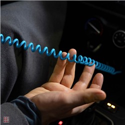 Кабель для зарядки Спираль iP, 2 м, 2.4А, быстрая зарядка, 3 цвета