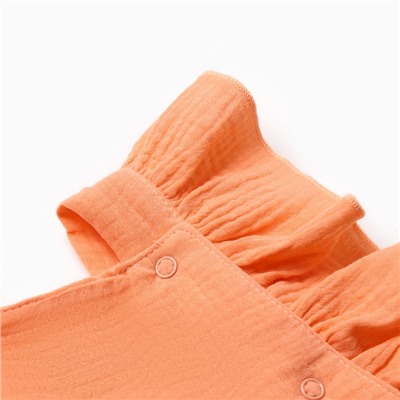 Комбинезон с рюшами Крошка Я Муслин, рост 74-80 см, персиковый