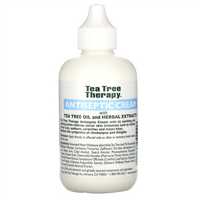 Tea Tree Therapy, Антисептический крем с маслом чайного дерева и травяными экстрактами, 4 жидких унций (118 мл)