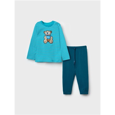 Комплект детский трикотажный для мальчиков: фуфайка (футболка с длинными рукавами), брюки