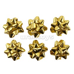 Бант-Звезда 7,6см металлизированный "Золото" (6шт.)