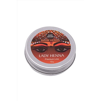 Lady Henna Краска для бровей на основе хны / Premium Line, тёмно-коричневая, 10 г KRISTALLER, 1108123