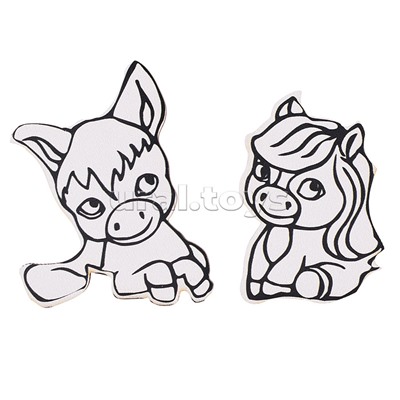 Копилка с пазлом "Лошадки" (цветная)