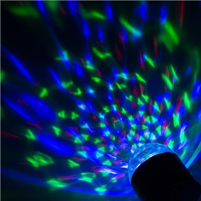 Световой прибор «Хрустальный шар» 7.5 см, свечение RGB, 220 В, чёрный