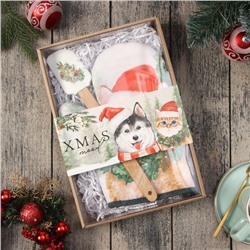 Набор новогодний подарочный «Доляна. Кошечка»: варежка-прихватка, лопатка силикон