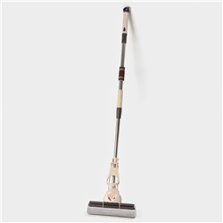 Швабра для мытья пола PVA с двойным роликовым отжимом Доляна, стальной телескоп черенок 28×6×106(130) см