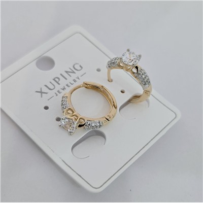 Серьги коллекция "Xuping" покрытие позолота, вставка: фианиты, арт.004.070