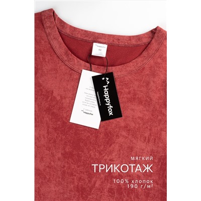 Женская удлиненная футболка с разрезами Happyfox