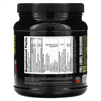 NutraBio Labs, Intra Blast, Intra Workout Amino Fuel, Grape Berry Crush, 1.6 lb (722 g)