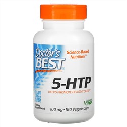 Doctor's Best, 5-гидрокситриптофан, 100 мг, 180 вегетарианских капсул