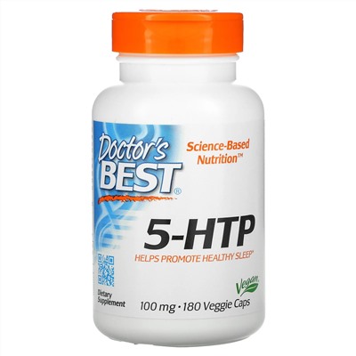Doctor's Best, 5-гидрокситриптофан, 100 мг, 180 вегетарианских капсул