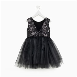Платье детское с пайетками KAFTAN, размер 28 (86-92 см), чёрный