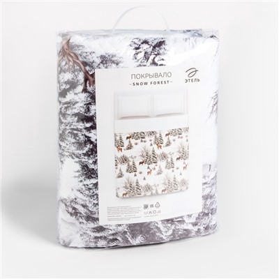 Покрывало 2 сп «Этель» Snow forest, 180×210 см, микрофибра