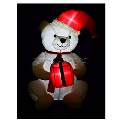 Надувная фигура Медведь "Рождественский", со встроенным вентилятором (120см)