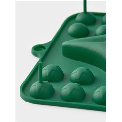 Форма для выпечки новогодняя Доляна «Ёлка с шарами», 21.5×14×2.5 см, силикон, зелёная