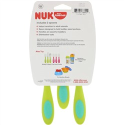 NUK, First Essentials, Kiddy Cutlery Spoons, 18+ Months, 3 Pack