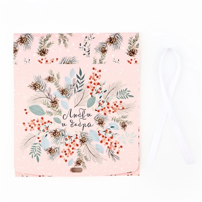 Коробка подарочная новогодняя складная «Новогодняя ботаника», 20×18×5 см, Новый год