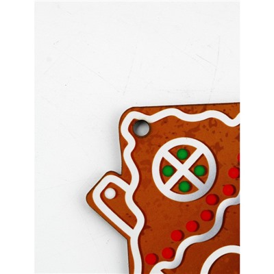 Ёлочная игрушка деревянная «Новый год: домик», набор 10 шт.