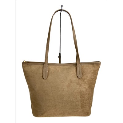 Женская сумка из искусственной замши, цвет светло коричневый