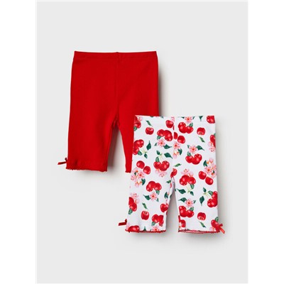 Брюки детские трикотажные для девочек (легинсы укороченные), 2 пары в комплекте