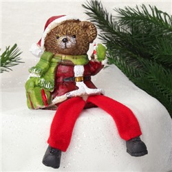 Фигурка Мишка 18 см висячие ножки / BEAR209-AB /уп 60/Новый год