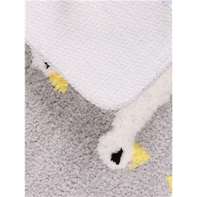 Коврик Доляна «Гуси», 40×60 см, микрофибра, серый