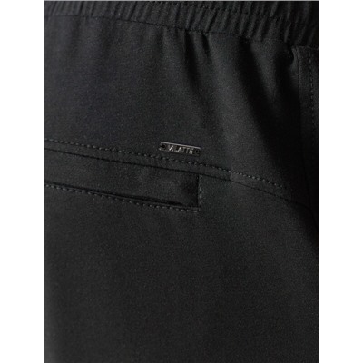 Брюки прямые на резинке из футера двухнитки с эластаном с затяжкой по низу